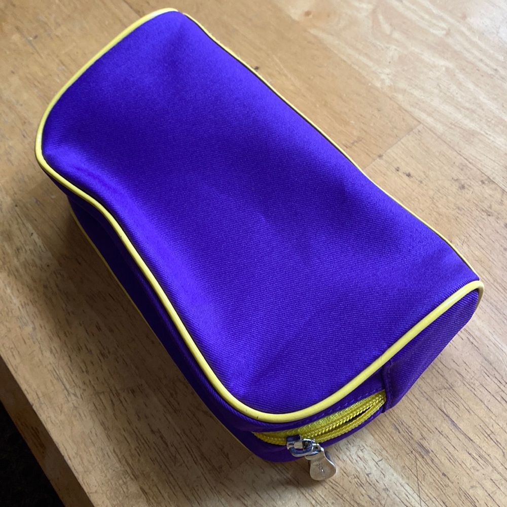 Clarisonic canvas zip storage case travel pouch purple 8x4x2” like new